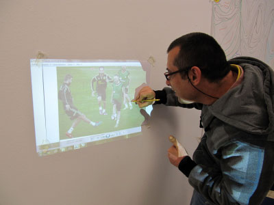 Imágenes dibujadas usando el proyector